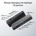 Unitek Stacja dokująca D1079A 12w1 HDMI 8K USB C 100W Ethernet czytnik SD