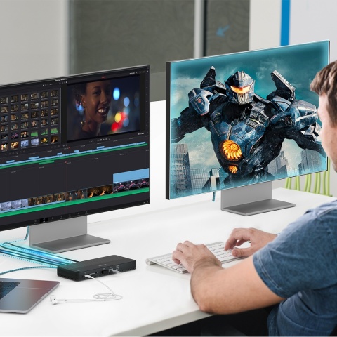 Unitek Stacja dokująca D1079A 12w1 HDMI 8K USB C 100W Ethernet czytnik SD