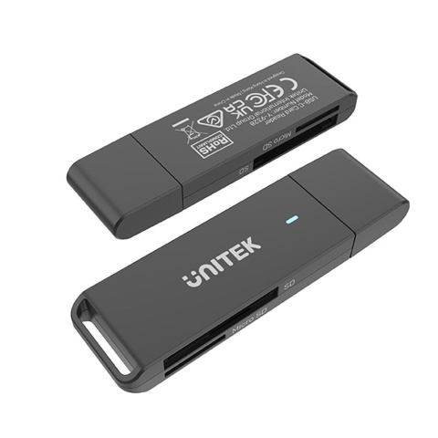 Unitek Y-9328 Czytnik kart SD microSD USB C szybki kompaktowy