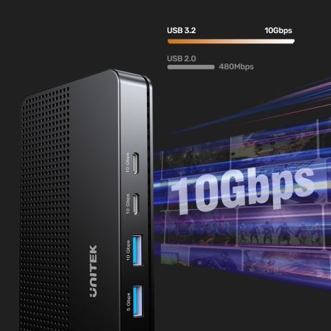 Stacja dokująca Unitek D1104A 13w1 MST HDMI 8K DP PD 100W USB hub RJ45