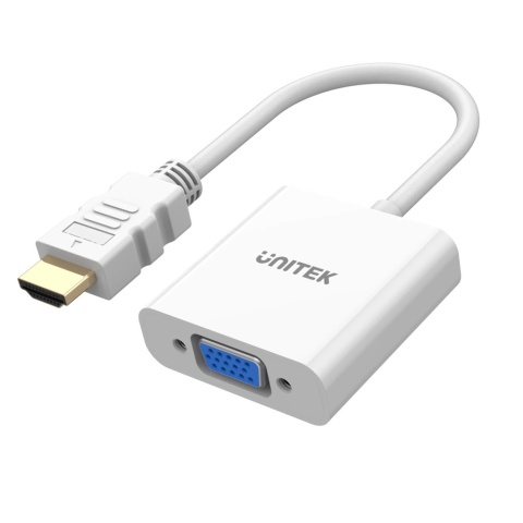 Unitek Adapter HDMI na VGA Full HD 1080p 60Hz kompaktowy biały