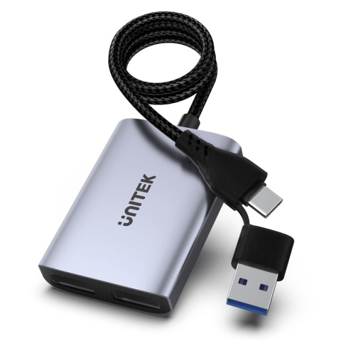 Unitek Adapter USB C A 2x HDMI Full HD MST kompaktowy multimonitor lekki