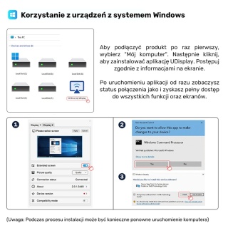 Unitek Adapter USB C A 2x HDMI Full HD MST kompaktowy multimonitor lekki