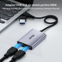 Unitek Adapter USB C A 2x HDMI Full HD MST kompaktowy multimonitor lekki