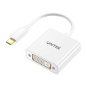 Unitek Adapter V1429A01 USB-C do DVI Full HD 1080p 15cm Biały