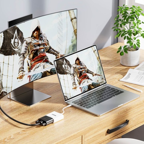 Unitek Adapter V1429A01 USB-C do DVI Full HD 1080p 15cm Biały