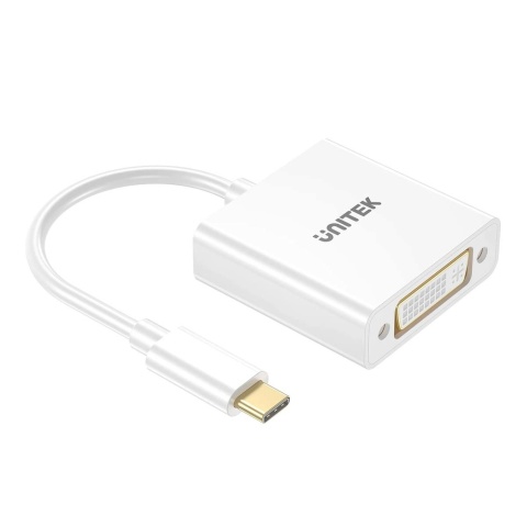 Unitek Adapter V1429A01 USB-C do DVI Full HD 1080p 15cm Biały