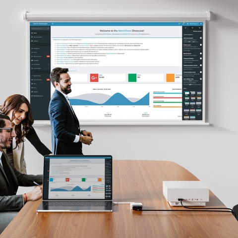 Unitek Adapter V1429A01 USB-C do DVI Full HD 1080p 15cm Biały