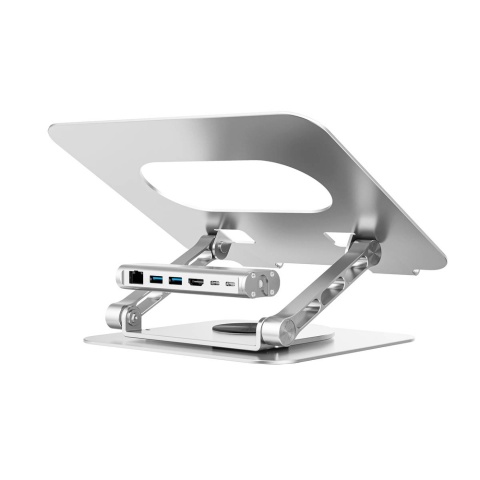 Unitek D1109B01 podstawka pod laptop z hubem USB-C 4K PD 100W obrotowa