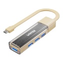 Unitek H1319ACL01 hub dwukierunkowy USB C USB A 5Gbps 4x USB A kremowy