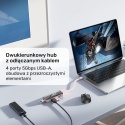 Unitek H1319ACL01 hub dwukierunkowy USB C USB A 5Gbps 4x USB A kremowy