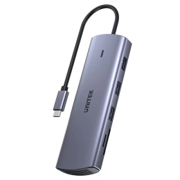 Unitek Hub D1113A 9w1 USB C HDMI VGA Gigabit Ethernet PD 100W kompaktowy