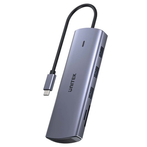 Unitek Hub D1113A 9w1 USB C HDMI VGA Gigabit Ethernet PD 100W kompaktowy