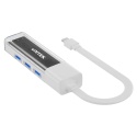 Unitek Hub H1319A dwukierunkowy USB-C USB-A 4x USB-A 5Gbps biały