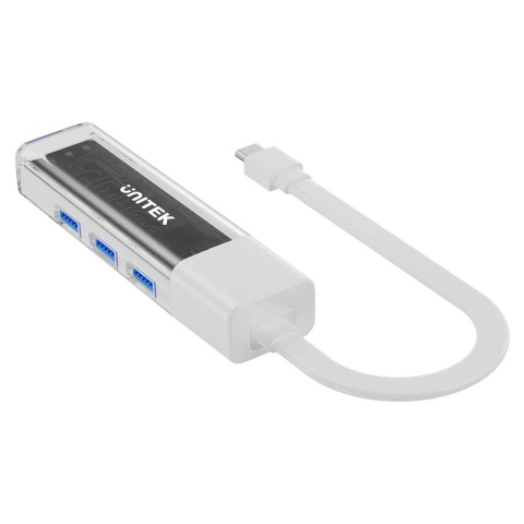 Unitek Hub H1319A dwukierunkowy USB-C USB-A 4x USB-A 5Gbps biały