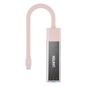 Unitek Hub USB H1319 4x USB A 5Gbps dwukierunkowy kompaktowy różowy