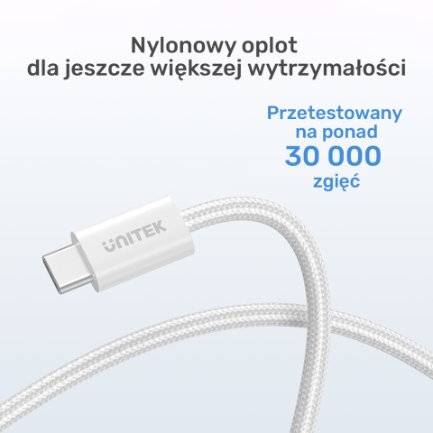 Unitek Kabel C14141ACL01-1M USB C PD 100W magnetyczny 1m beżowy