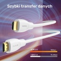 Unitek Kabel HDMI 2.0 4K HDR 0,3m biały kompaktowy