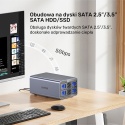 Unitek Kieszeń na dyski S1308A01 2,5 3,5 SATA HDD SSD 40TB LED