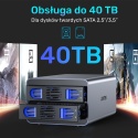 Unitek Kieszeń na dyski S1308A01 2,5 3,5 SATA HDD SSD 40TB LED