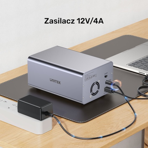 Unitek Kieszeń na dyski S1308A01 2,5 3,5 SATA HDD SSD 40TB LED