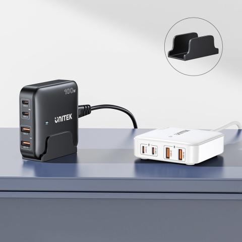 Unitek Ładowarka biurkowa GaN 100W szybka 2xUSB C 2xUSB A do laptopa