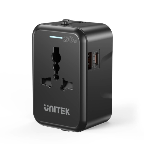 Unitek Ładowarka podróżna PD 20W uniwersalny adapter 2xUSB GaN