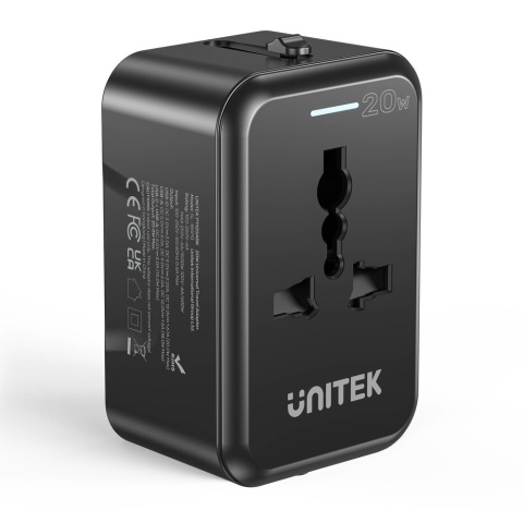 Unitek Ładowarka podróżna PD 20W uniwersalny adapter 2xUSB GaN