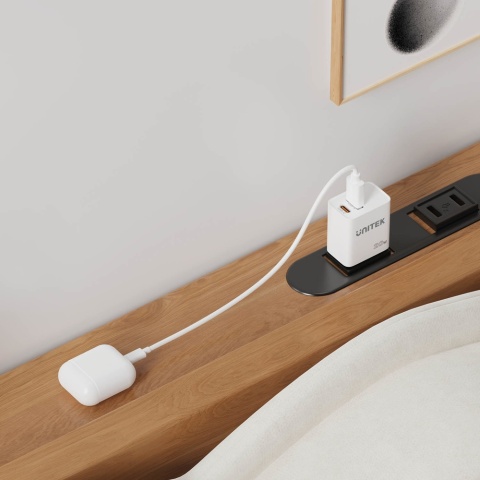 Unitek Ładowarka sieciowa 20W USB C USB A QC PD kompaktowa biała