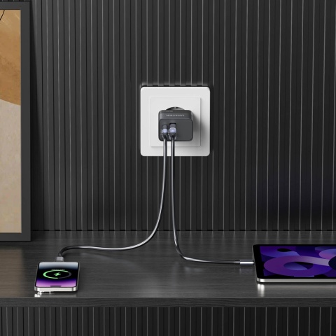 Unitek Ładowarka sieciowa 20W USB-C USB-A QC3 szybka kompaktowa czarna