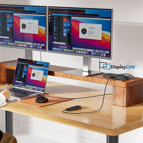 Unitek Przełącznik KVM D1103A 2 komputery 2 monitory 4K 60Hz USB C