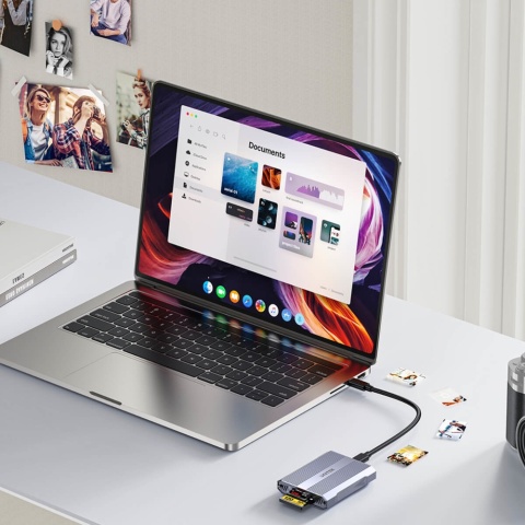 Unitek R1022C01 Czytnik kart CF Express SD microSD USB A 10 Gbps HUB