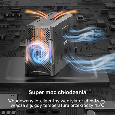 Unitek Stacja dokująca M.2 NVMe SATA USB-C 10Gbps gamingowa