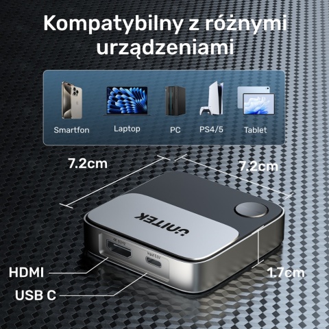 Unitek V1162B01 Bezprzewodowy transmiter HDMI 4K 60Hz kompaktowy