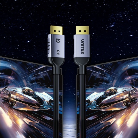 Unitek kabel DisplayPort C1628GY01 1.4 1.5m 8K60 4K240 HDR DSC HDCP wydajny