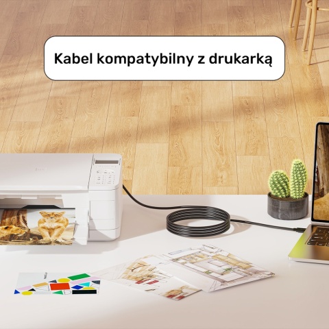 Unitek kabel USB C na USB B 3m czarny trwały USB 2.0