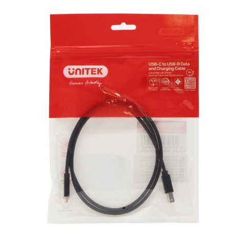 Unitek kabel do drukarki USB C na USB B 2.0 5m czarny wytrzymały