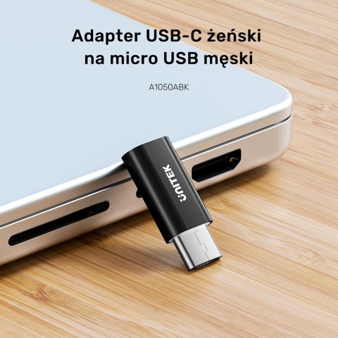 Unitek Adapter A1050ABK03 USB C do Micro USB kompaktowy czarny USB 2.0