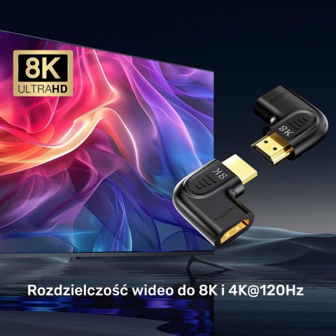 Unitek Adapter HDMI 8K 90 i 270 stopni płaski kątowy kompaktowy