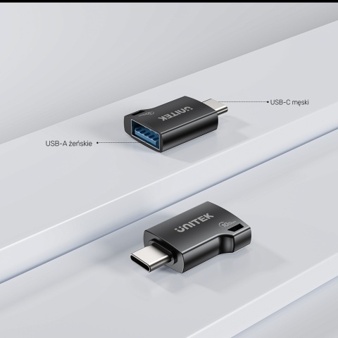 Unitek Adapter USB-C do USB-A 10Gbps kompaktowy szybki czarny