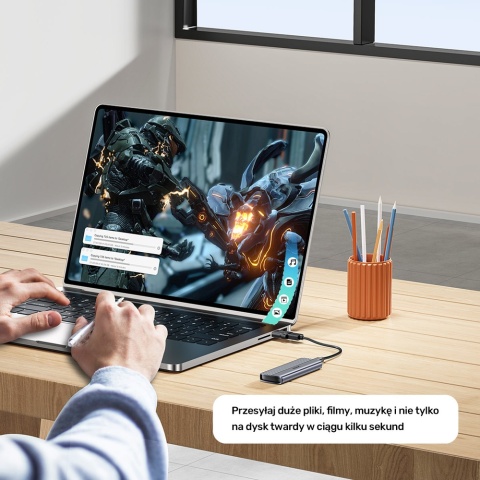 Unitek Adapter USB-C do USB-A 10Gbps kompaktowy szybki czarny