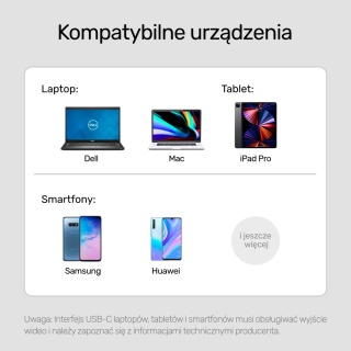 Unitek Adapter USB C na HDMI 2.1 8K 60Hz szary aluminium 15cm lekki
