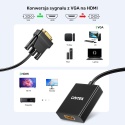 Unitek Adapter VGA na HDMI 15cm Full HD czarny kompaktowy