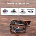 Unitek C14147ABK01-1M kabel USB-C 100W PD 90° kątowy 1m szybki transfer
