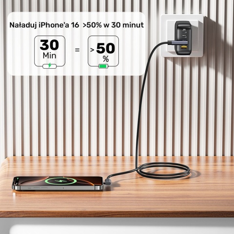 Unitek C14147ABK01 kabel USB-C PD 100W 90 stopni 0,5m wytrzymały