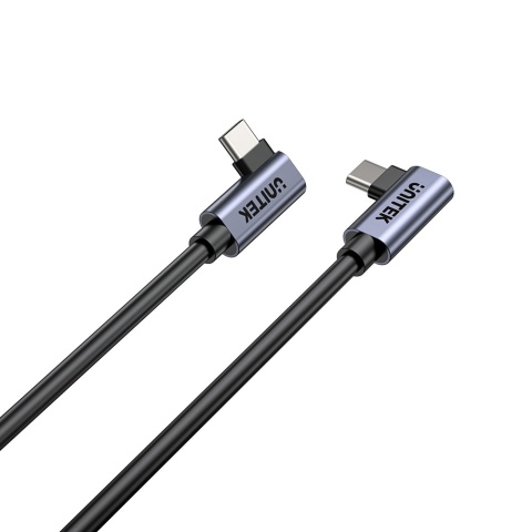 Unitek C14147ABK01 kabel USB-C PD 100W 90 stopni 0,5m wytrzymały