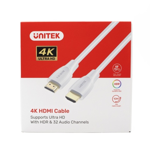 Unitek Kabel HDMI 2.0 4K 0,5m biały HDR ekranowany wysokiej jakości