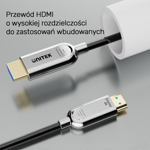 Unitek Kabel optyczny HDMI 2.0 AOC 40 m 4K 60Hz światłowodowy profesjonalny