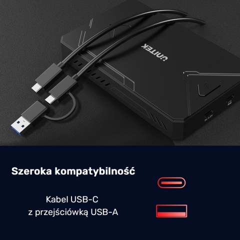 Unitek Obudowa SSD M.2 NVMe SATA USB C 10Gbps aluminiowa