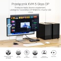 Unitek Przełącznik KVM 2 Porty DisplayPort 8K 4x USB3 Plug and Play lekki